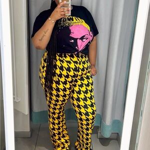 New York & Company Straight Leg Houndstooth Pants